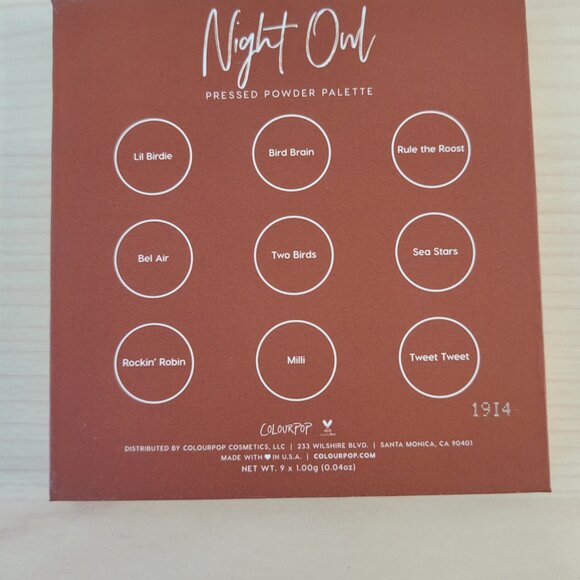 COLOURPOP Night Owl 9 Shades Pressed Eyeshadow Powder Palette - Lightly Used - Picture 4 of 4